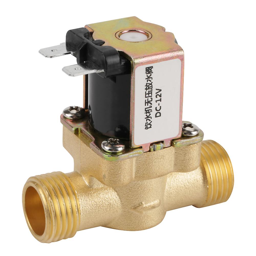 12V BSPP G1/2 Brass N/C Normally Closed Electric Sole Valve 2 Way No Pressure Regulating Valve