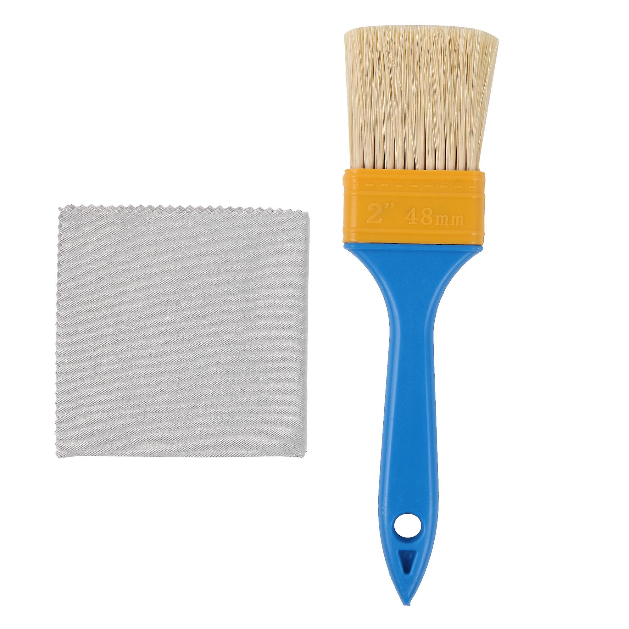 2 Pcs Flat Paint Brush for Painter 2 Inch with Microfiber Cloth 8Inch x 8Inch