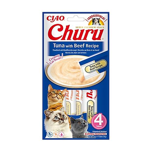 Tuna churu with beef for cats 4 sticks of 14g (Fish - Beef/Veal - Tuna - Meat)