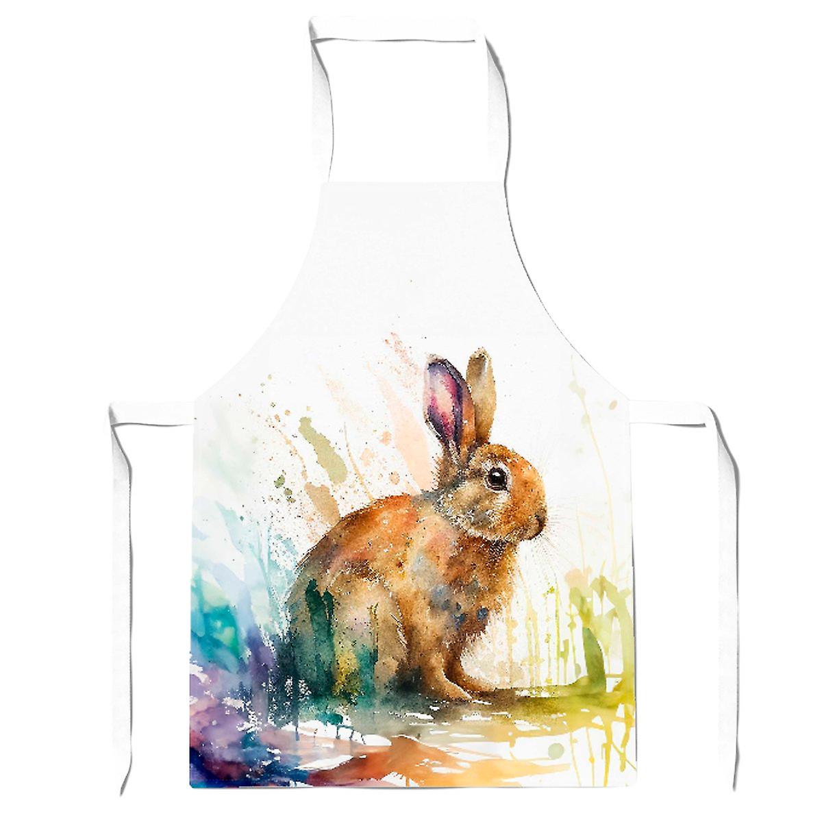 Rabbit Splash Watercolour Apron