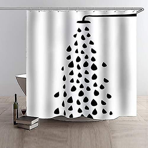 Shower Curtains with Hooks, Waterproof and Mildew Proof Bathroom Curtain 120x180cm