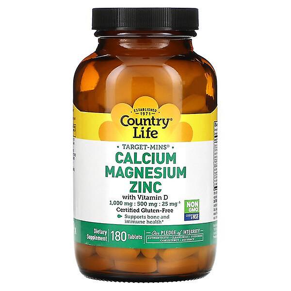 Country Life, Target-Mins Calcium Magnesium Zinc with Vitamin D, 180 Tablets