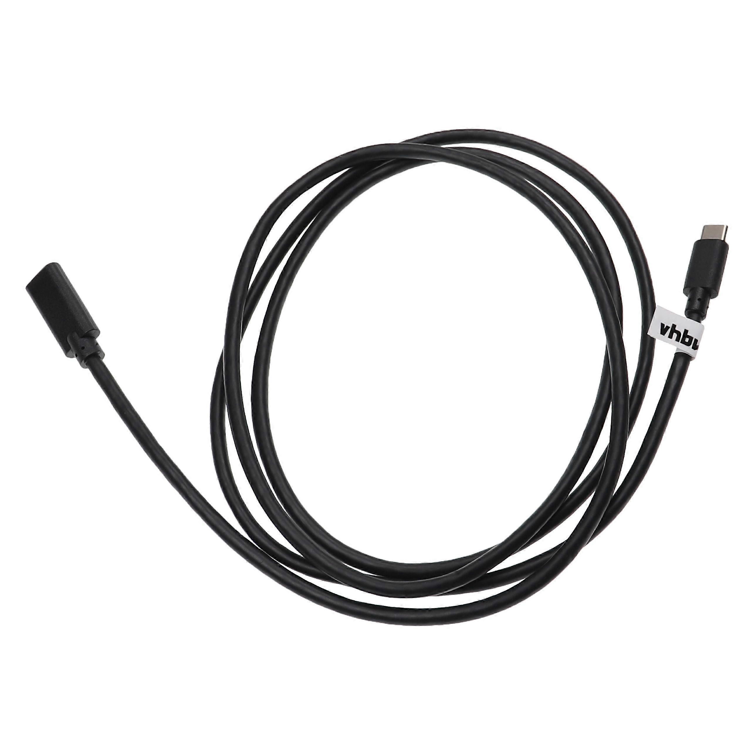 vhbw USB-C Verlängerungskabel kompatibel mit Samsung Galaxy Note Pro, Tab E Lite, Tab 3, Tab A, Book, Tab Pro Notebook, Tablet - Kabel Schwarz, 150 cm