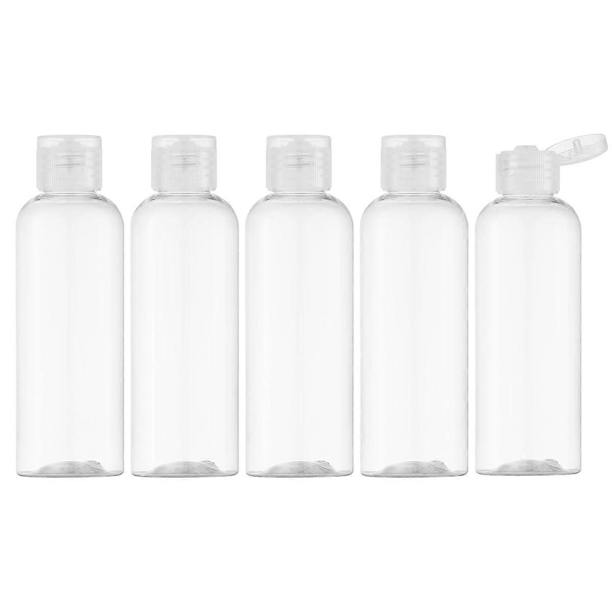 PET Travel Squeeze Bottles Clear Travel Size Bottles with Flip Cap Travel Bottles for Toiletries, Shampoo, Conditioner & Lotion, 5 Pack, 100ml