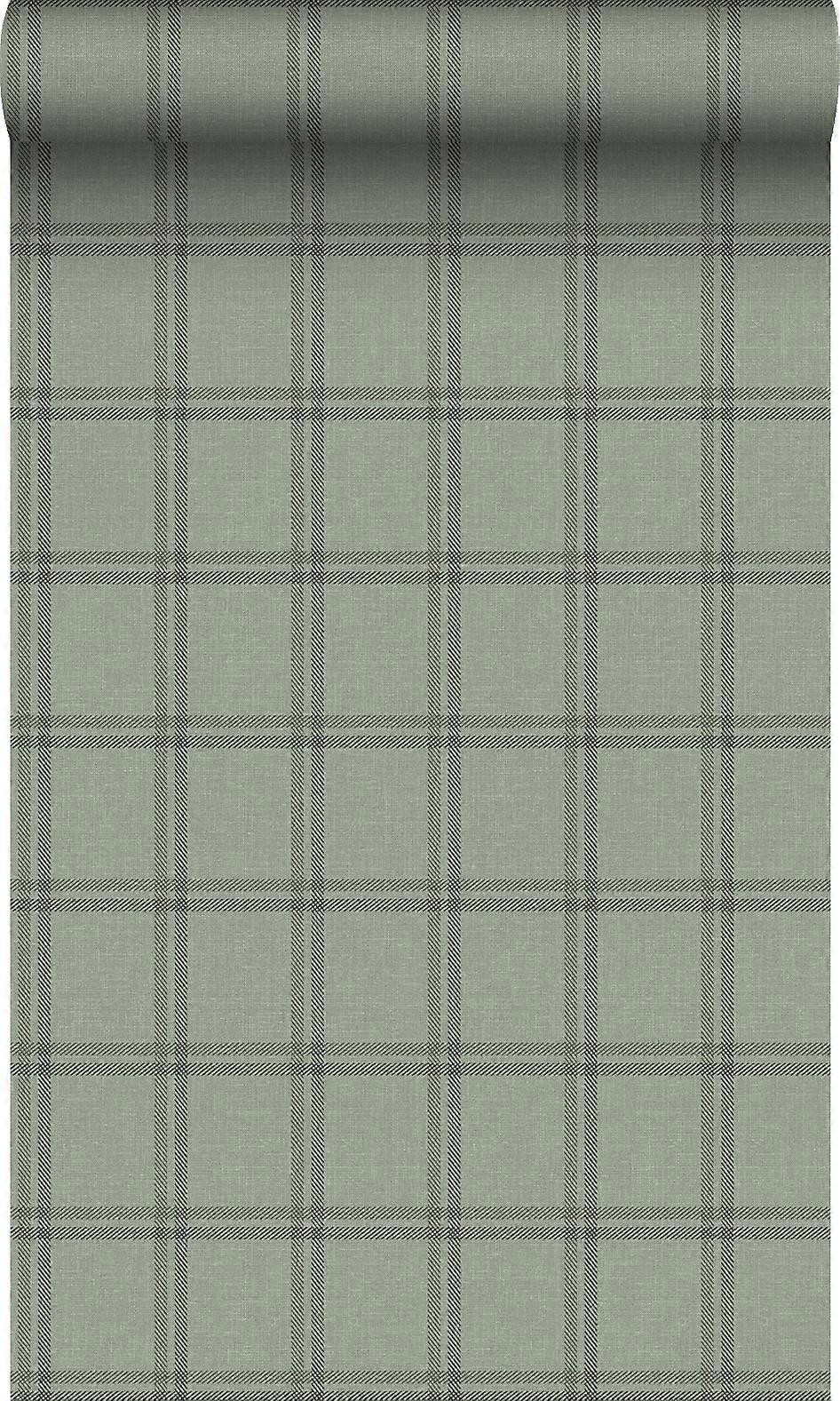 Origin Väggbeklädnader eko textur non-woven tapet romb motiv grågrön - 0,53 x 10,05 m - 347623