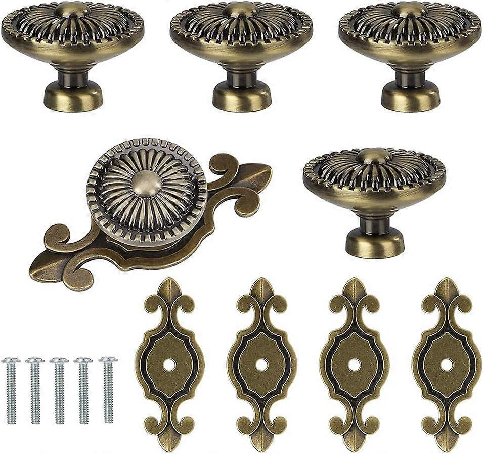 Drawer Knobs, 5 Pieces Furniture Knobs, Round Drawer Knobs, Door Knobs, Cabinet Knobs (Bronze)
