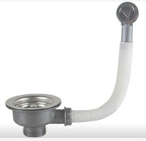 Gootsteenafvoer met overloop RVS korf 110 mm