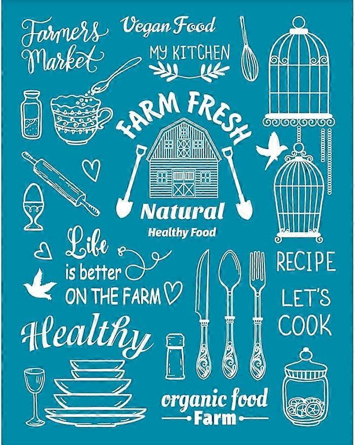 4x5 Inch Clay Stencils Cutlery Silk Screen for Polymer Farm Kitchen Silk Screen Stencils Mesh Transfer Stencils