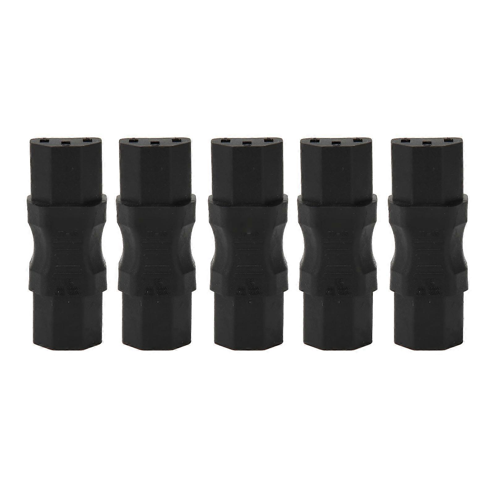 5Pcs IEC320 C13 to IEC320 C15 Power Adapter Copper Standard Converter Connector Replacement for Laptop Ups Socket