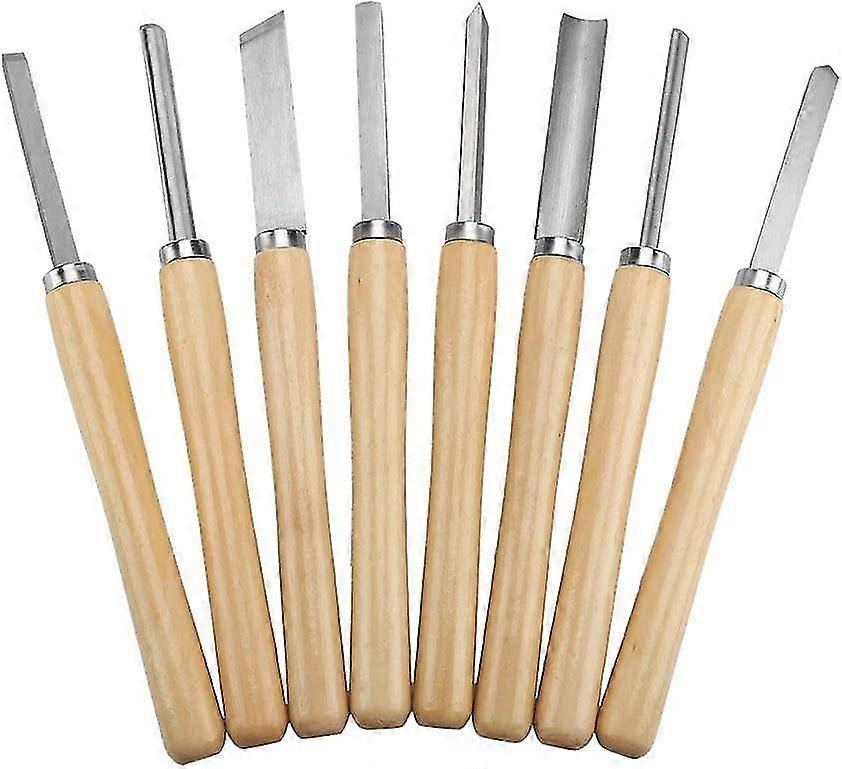 8pcs Hss Wood Chisel Set Woodworking Chisel Set Woodturning Tools Lathe Chisel Set For Hardwood Turning