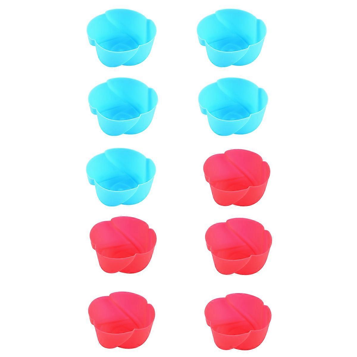 10 reusable mini silicone baking cups, kitchen silicone tools, dishwasher cleaning.