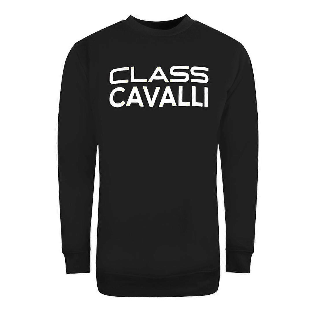 Cavalli Class Large Bold Logo Design Black Sweatshirt