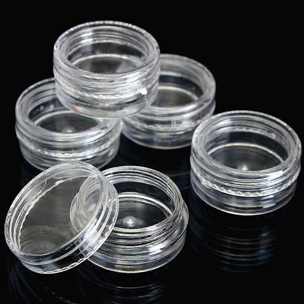 50Pcs Clear Plastic Empty Cosmetic Sample Containers Jars Pots Small 3g