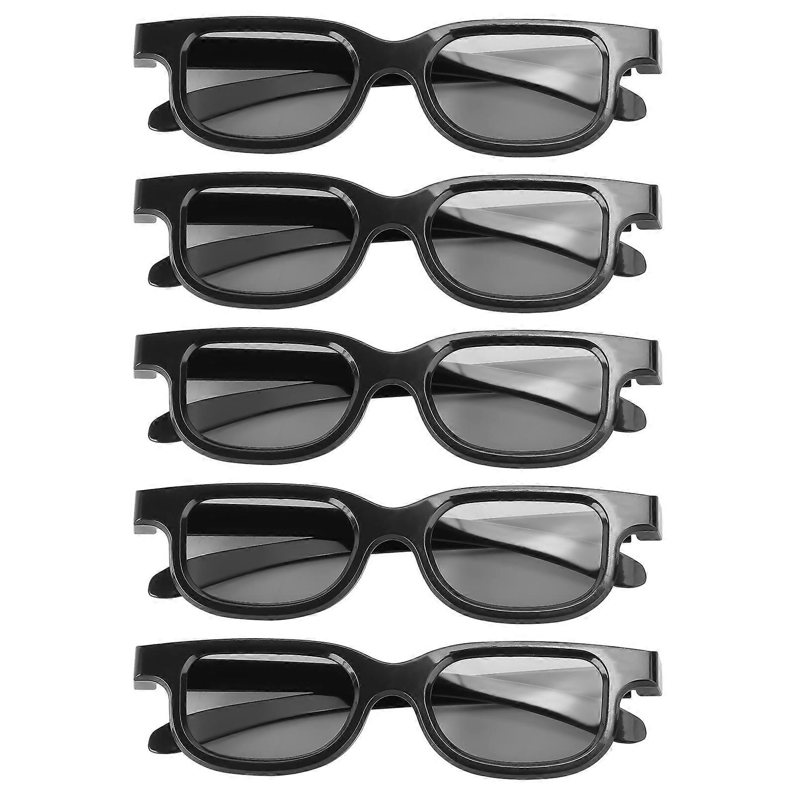 5 Paar passive 3D-Brille mit zirkular polarisierter Linse für Erwachsene (schwarz)