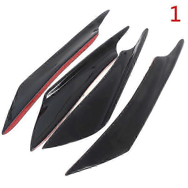 High quality4pcs/set Universal Front Bumper Lip Decoration Diffuser Splitter Fins Body Spoiler Canards Anti-collision Belt Car Tuning Canard