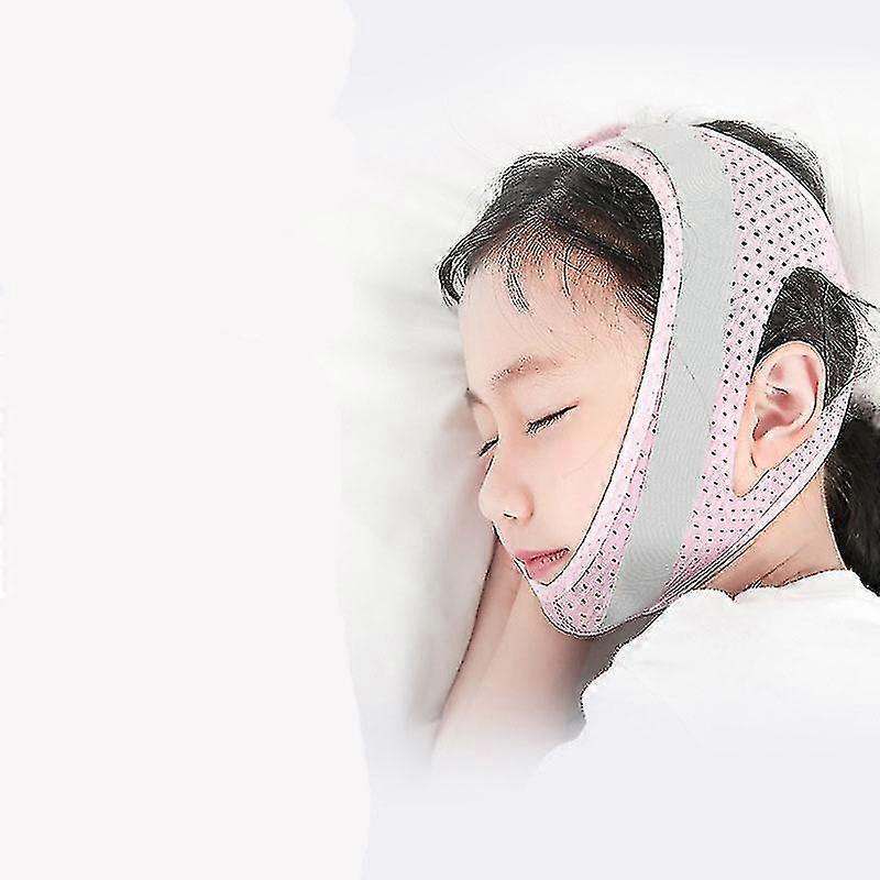 Children's Sleep Anti-open Mouth V-face Bandage Mouth Breathing Correction Belt Pink