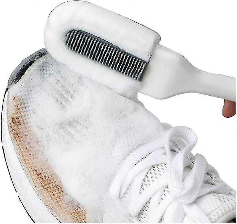 Professional Cleaning Shoe Brush With Long Handle (white)
