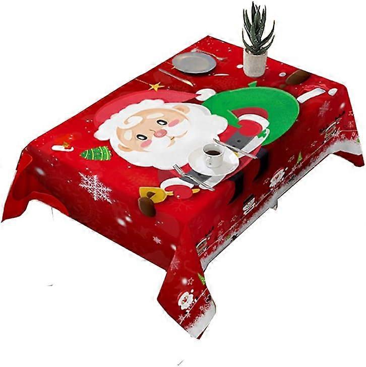 مفرش المائدة عيد الميلاد، 140 × 210 سم، سانتا كلوز، حزب الديكور Tablecolths