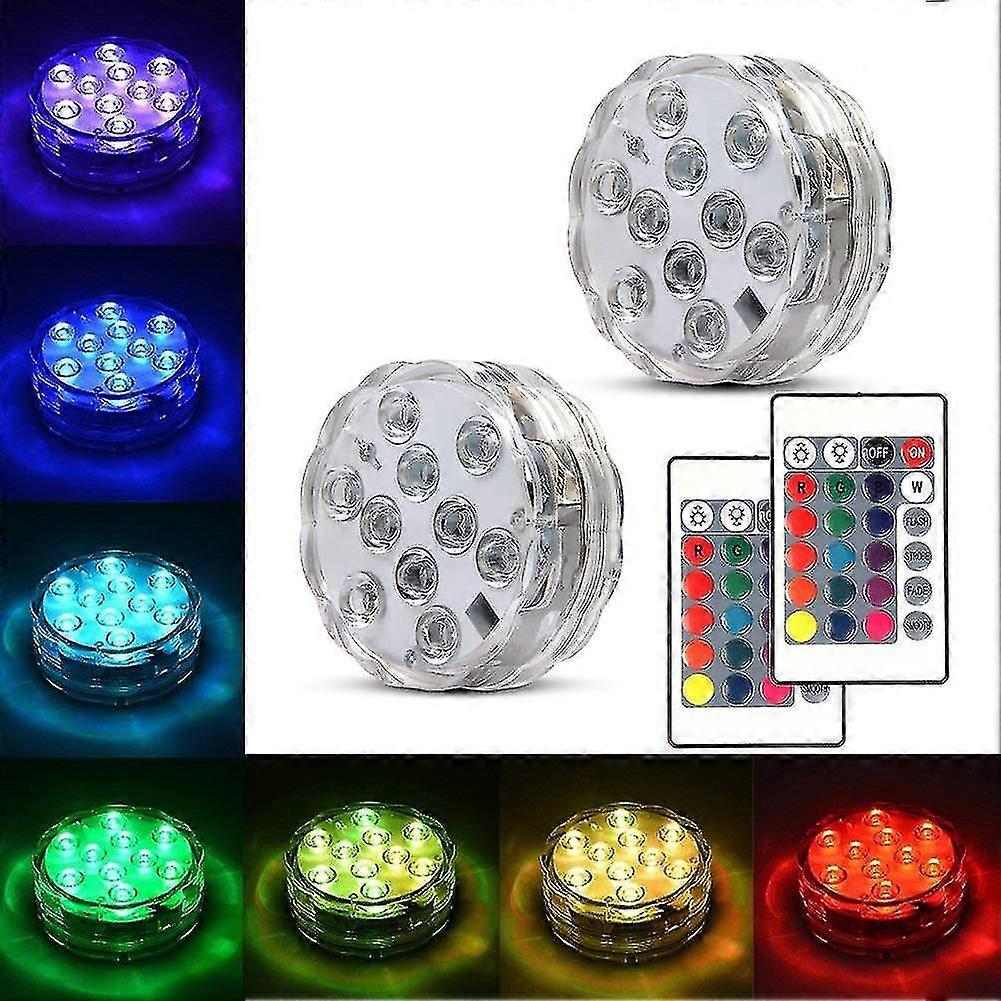 Underwater Submersible Led Lights Waterproof Battery Operated Remote Control Wireless Led Lights 2pack