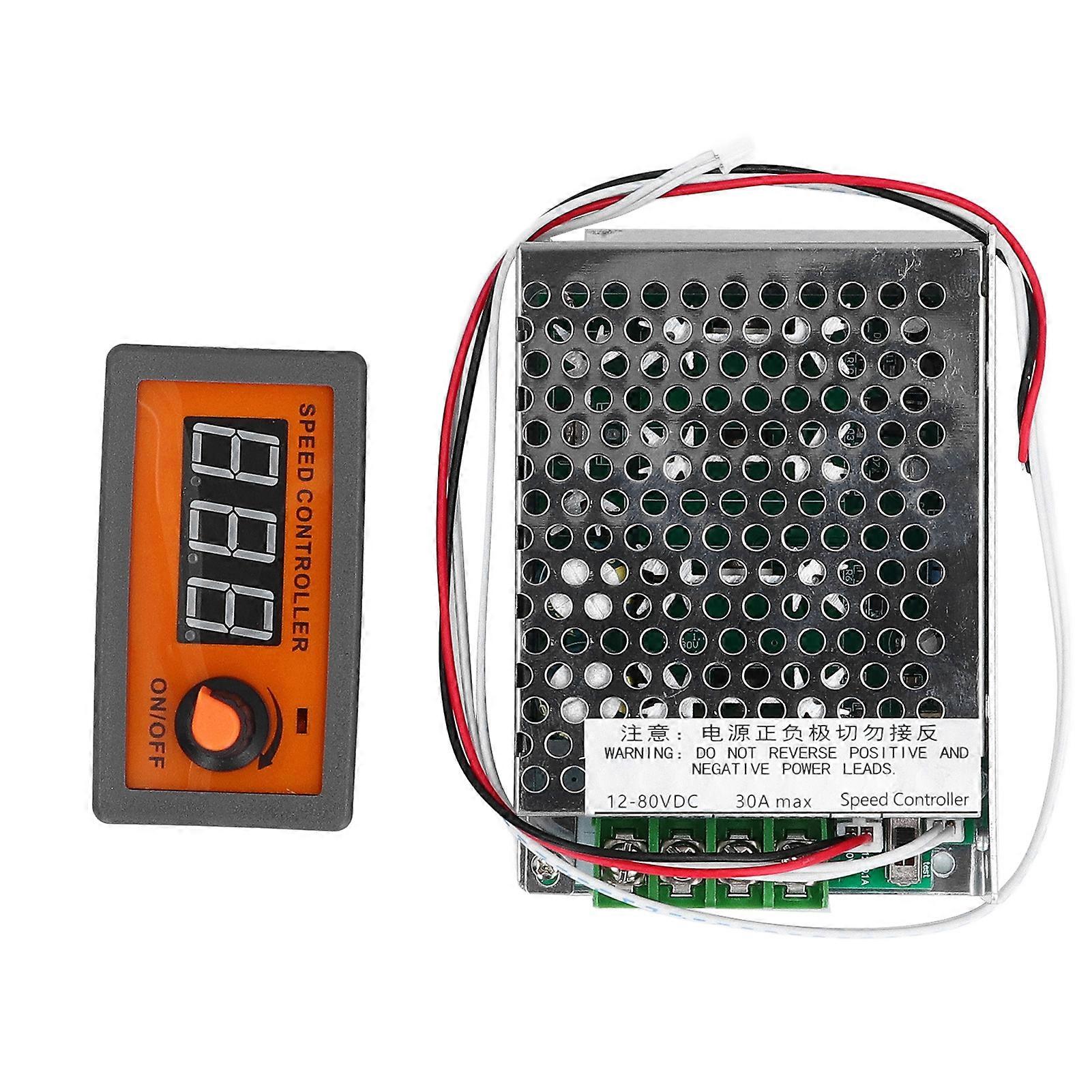 DC Motor Speed Controller PWM Digital Display Multipurpose Motor Speed Switch for Light Brush Fan 12V?80V 30A