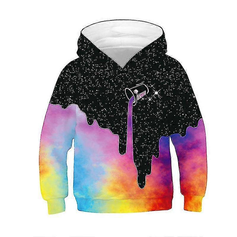hmwy-kid garçon fille 3d galaxy print capuche sweat à capuche pull pull haut