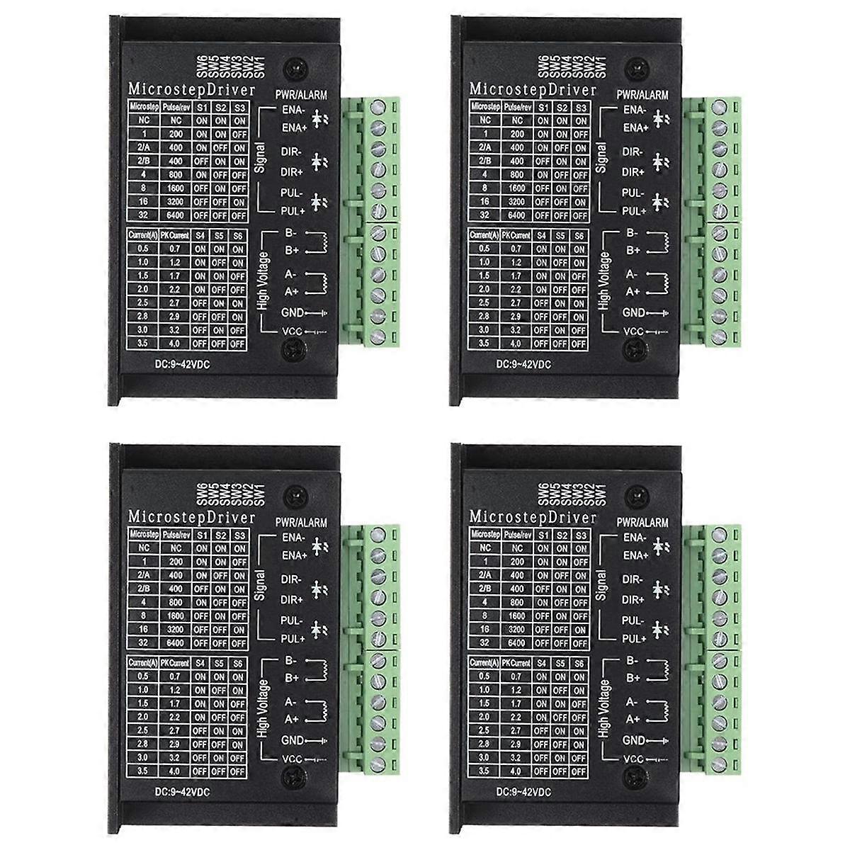 TB6600 Stepper Motor Drivers, 4Pack 4A Stepper Driver Controller CNC Digital Mini Step Driver for 4