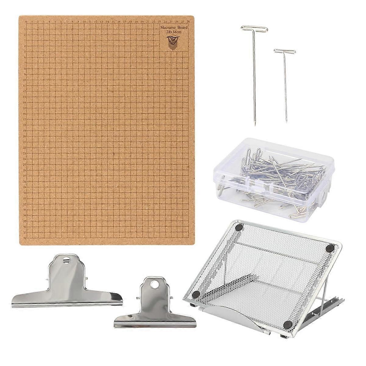 12x16 Inch Macrame Board Set, Macrame Board and Metal Adjustable Holder with Pins Clips,Supplies Br