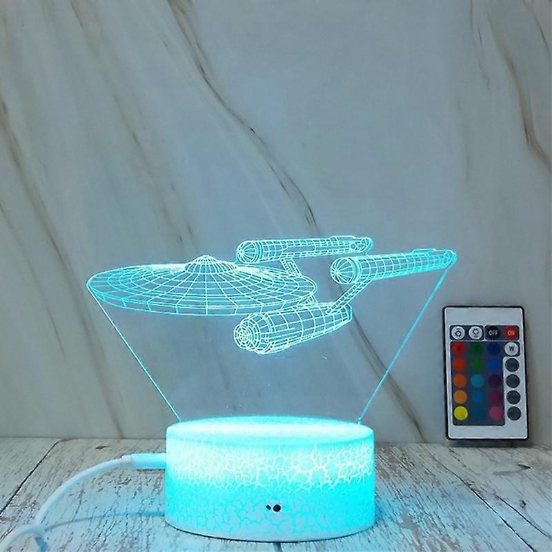 Spaceship Shape 3D Colorful Decorative Night Light