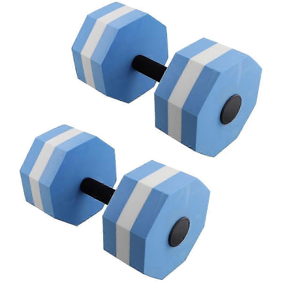 EVA Foam Dumbbell Set, Water Weights, Water Aerobics, Aquatic Therapy, Pool Fitness, Water Workout(2pcs) White Blue