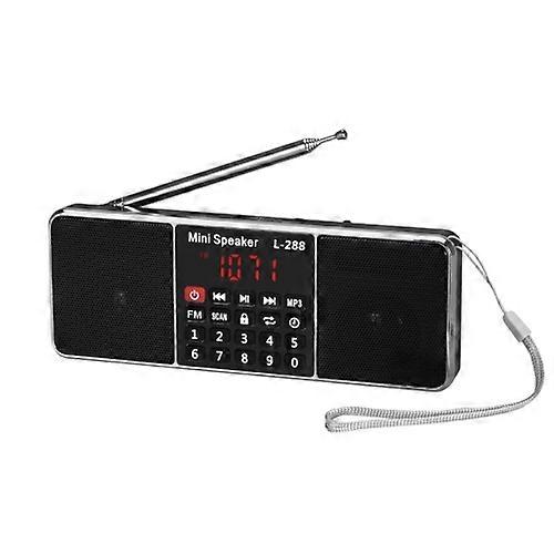 L-288FM Dual Speaker Radio MP3 Player Support TF Card/U Disk with LED Display