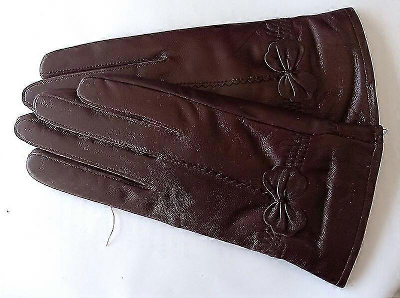 Gants d'hiver chauds en cuir véritable pour femmes, gants en cuir de mouton véritable pour filles, gants de conduite tendance doublés de laine
