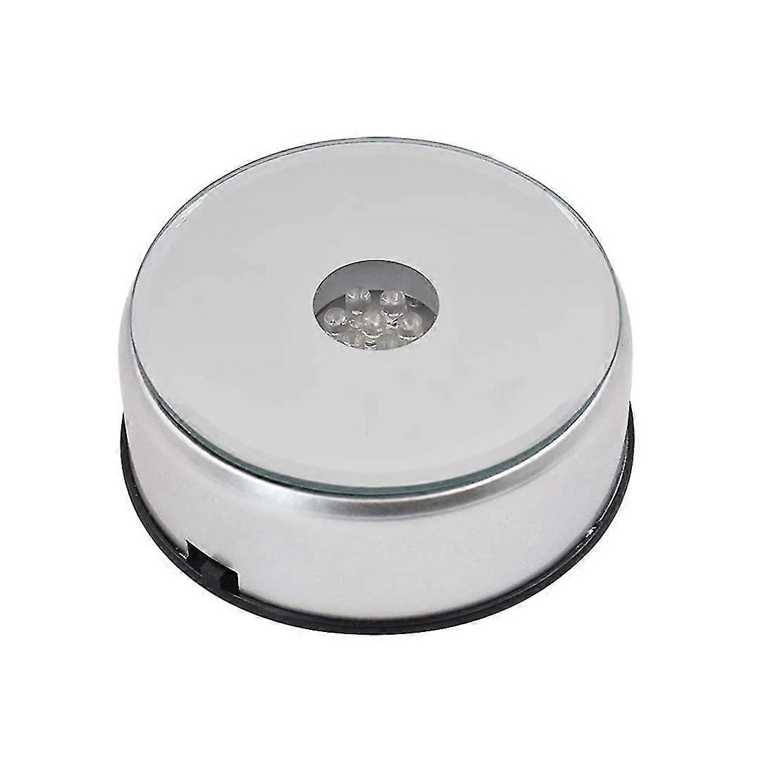 Display Turntable Base For Crystals Glass Art,4inch 7 Led 7 Colored Rotating Crystal Display Base S