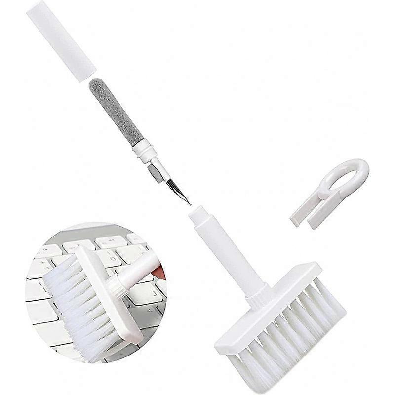 5 In 1 Keyboard Cleaning Soft Brush Keyboard Cleaner, Bluetooth Earbuds Cleaning Pen with Soft Microfiber Brush(white)