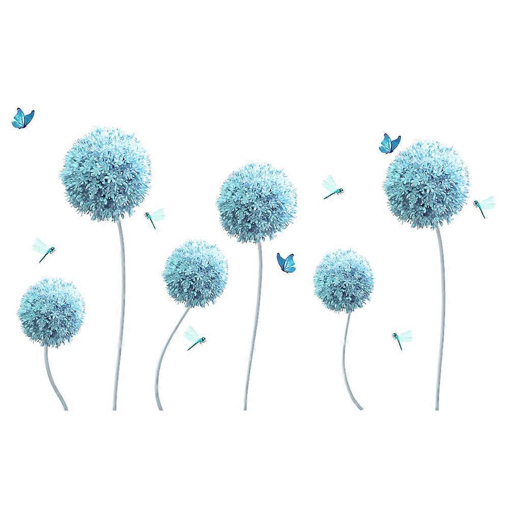 1 set 6 Blue Dandelion Wall Decal