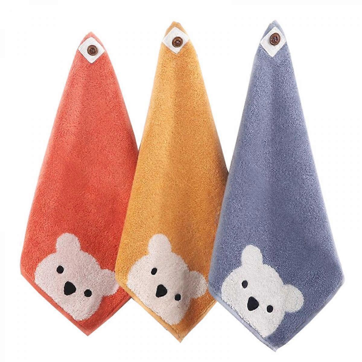 3 Pcs Premium Cotton Washcloths,Soft & Fluffy,Super Absorbent & No Lint Handkerchief for Children and Baby 30CM