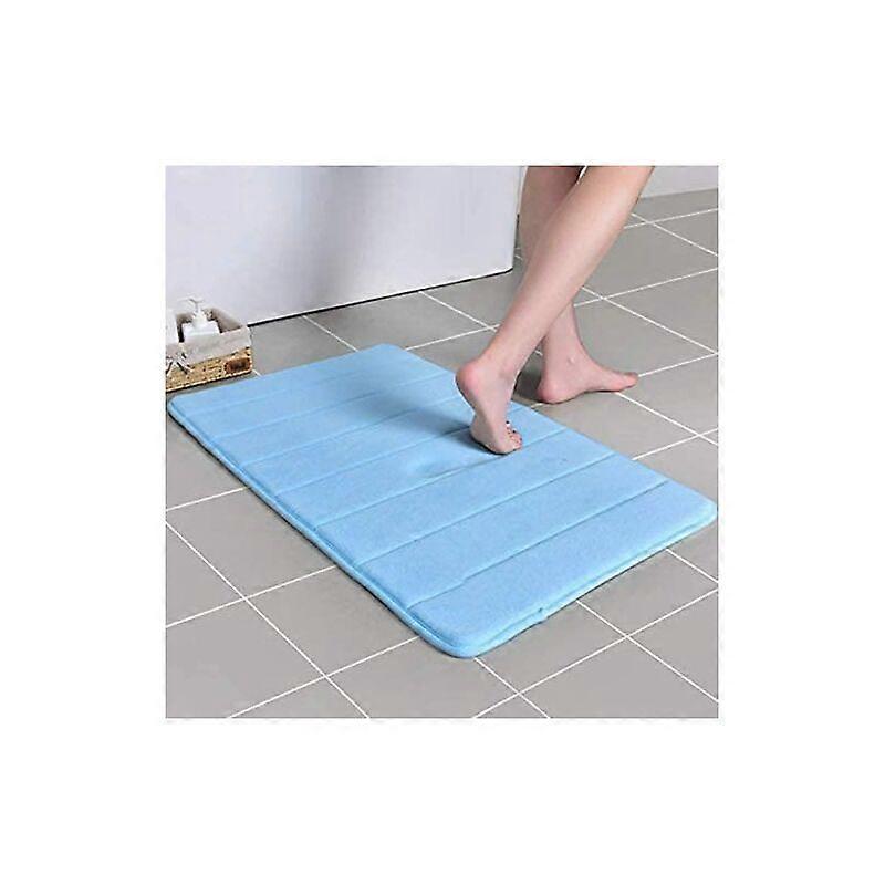 Memory Foam Bath Mat Set Non-Slip Bath Mat Absorbent Ultra Soft Bath Mat Available Large 19.7" x 31.5" (Blue)