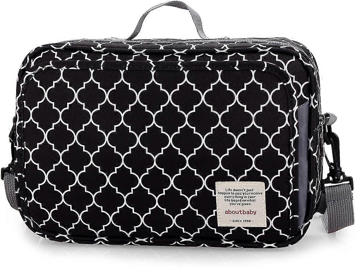Pram Buggy Bag Organiser & Stroller Organiser,Large Stroller Storage with Deep Cup Holder(Black)