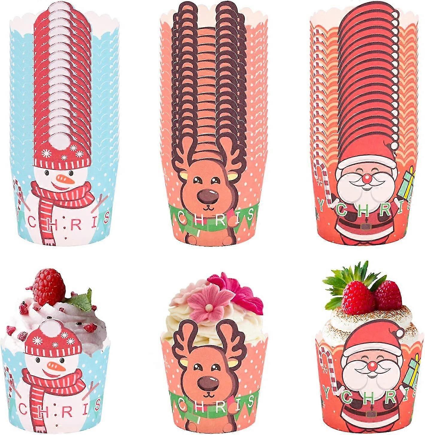 Christmas Cupcake wrappers Cupcake liners Mini cupcake boxes Decorations
