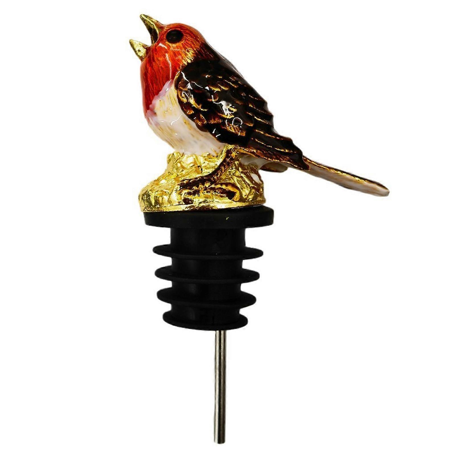 Wine Pourer Cute Bird Shape Leak Proof Metal Creative Enamel Design Wine Bottle Stopper Bar Tool for Restaurant KAESI