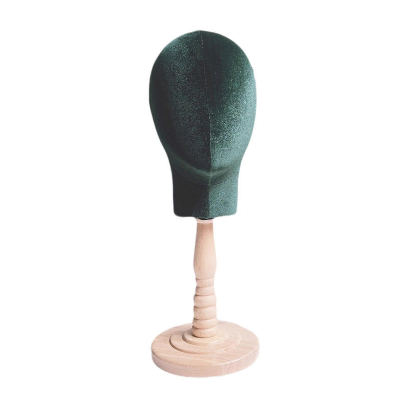 Wig Display Stand with Wooden Stand Mannequin Head for Wig Glasses Headphone
