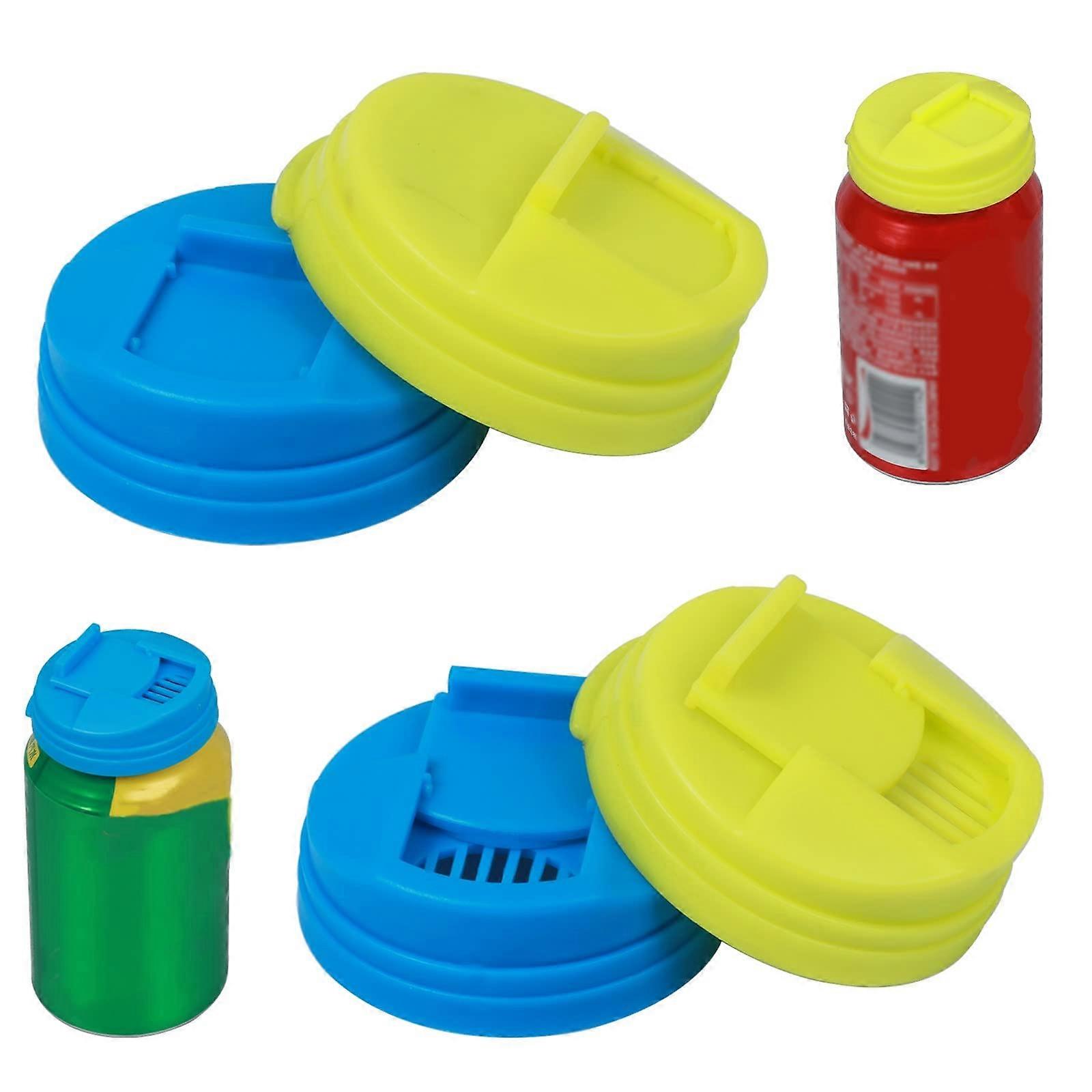 4 Pack Soda Can Covers Beer Cans Cover Leakproof Cap Press Type Splash Cap for Carbonated Water or Soft Drink