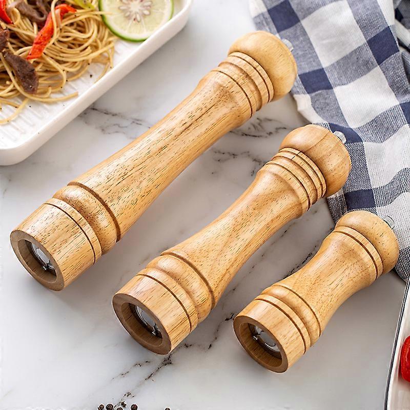 1PCS Wooden Pepper Mill Set Salt Pepper Grinder Kit Manual Mills Solid with Strong Adjustable Ceramic Grinders