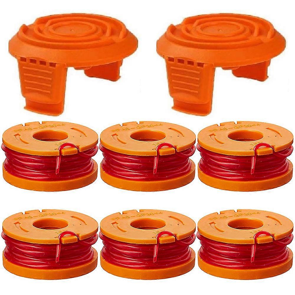 Συμβατό με 6 8 Pack Με 2 καλύμματα Μπορεί να χρησιμοποιηθεί για την αντικατάσταση καρουλιών χλοοκοπτικής μηχανής για σπείρωμα WORX Καρούλια χορτοκοπτικά για βελτιωμένη ταχύτητα κοπής