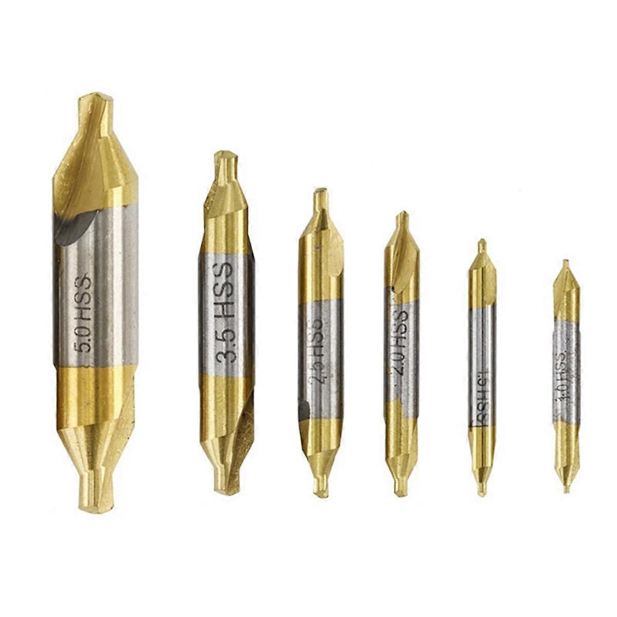 6Pcs High-Speed Steel Center Drill Assembly 1.0 1.5 2 2.5 3.5 5.0 mm Is Suitable for Lathe Metal Pr