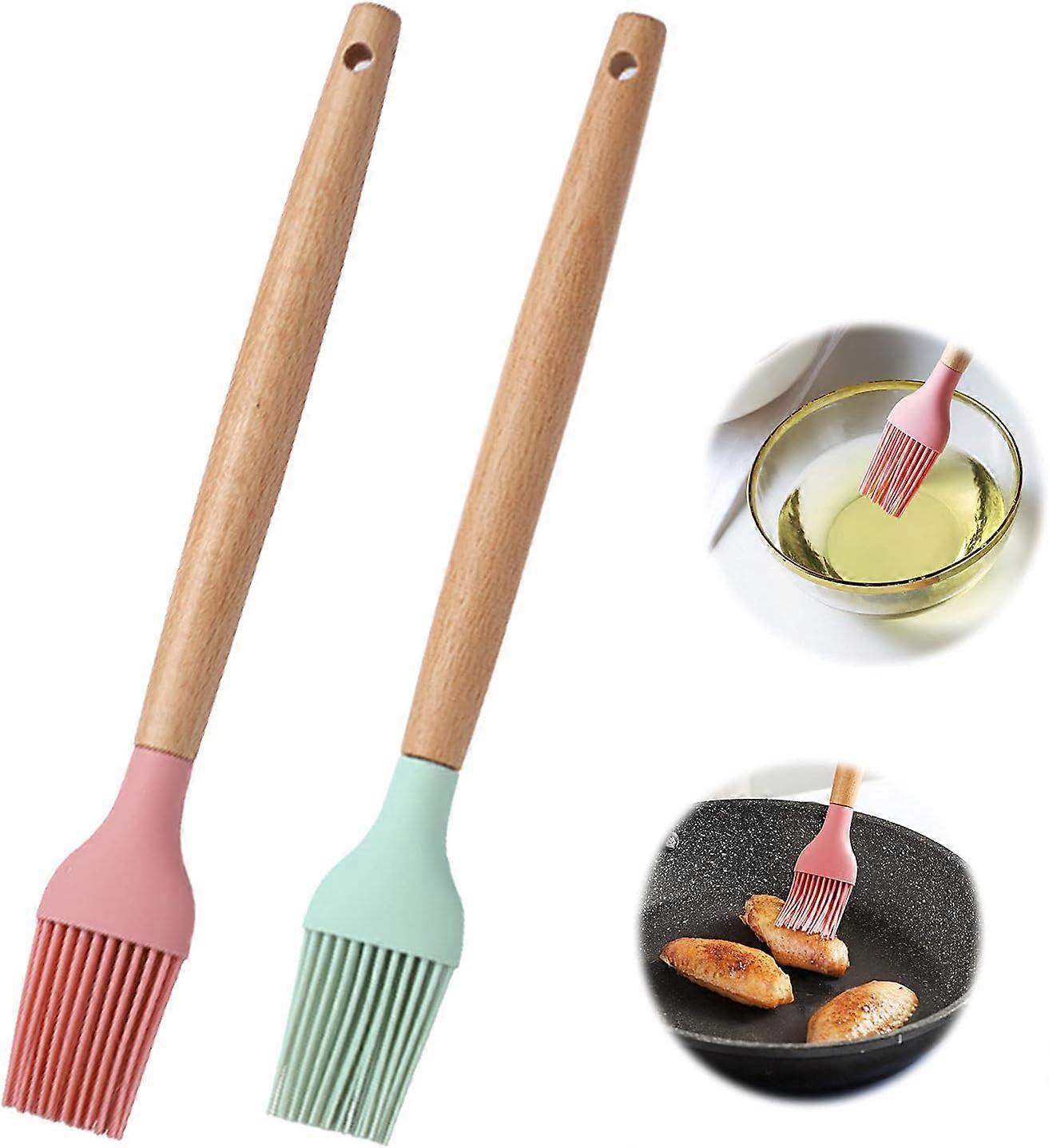 Set of 2 Silicone Basting Brushes - High Temperature Resistance, Easy to Clean