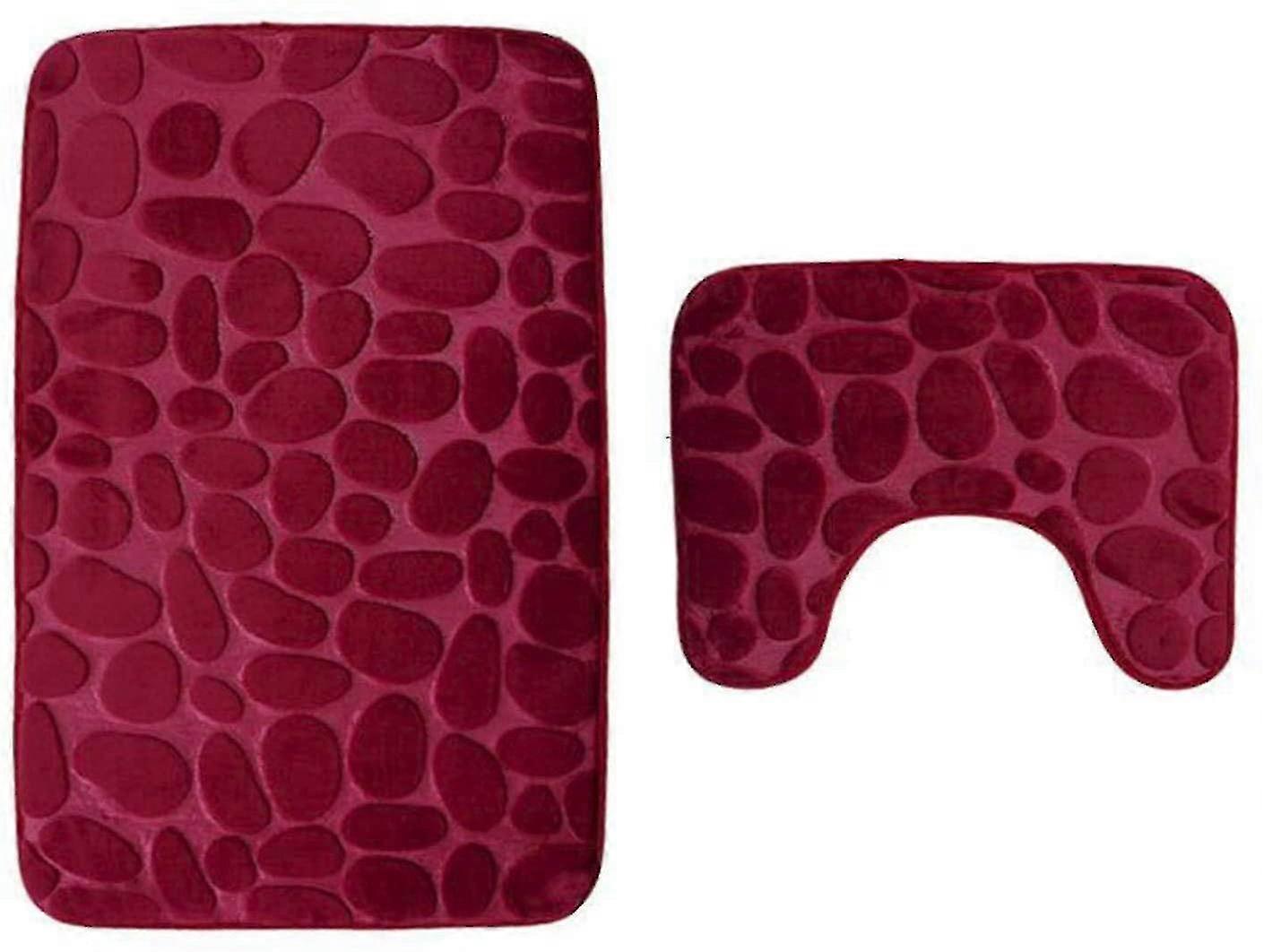 バスルームマットセットトイレカーペットフロアマットセット洗濯可能なノンスリップバスルームマット