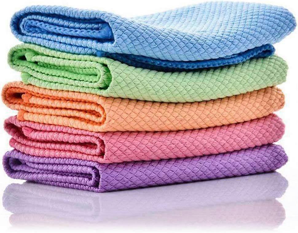 TCGG-Chiffons Nettoyage Microfibres, Chiffon Cailles Poisson Non Marquant pour Le Nettoyage du Verre, Chiffon Vaisselle Super Absorbant, Aucun rsidu
