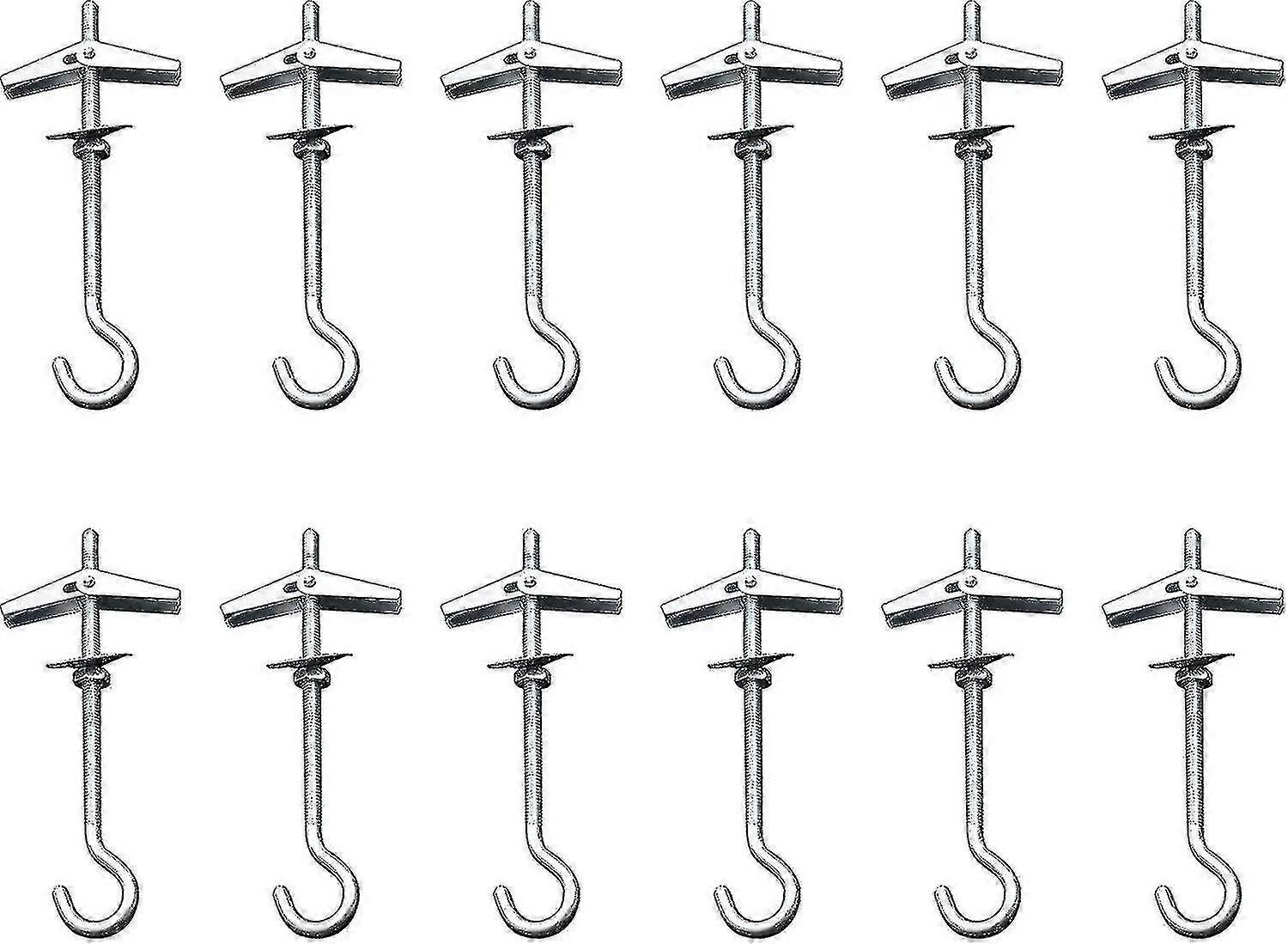 Μεταλλικά άγκιστρα οροφής βαρέων καθηκόντων ανώτατο όριο τοίχος άνοιξη εναλλαγής γάντζος κρεμάστρα για κρεμαστά φυτάwind κουδουνίσματα, λάμπες (12pcs, ασήμι)