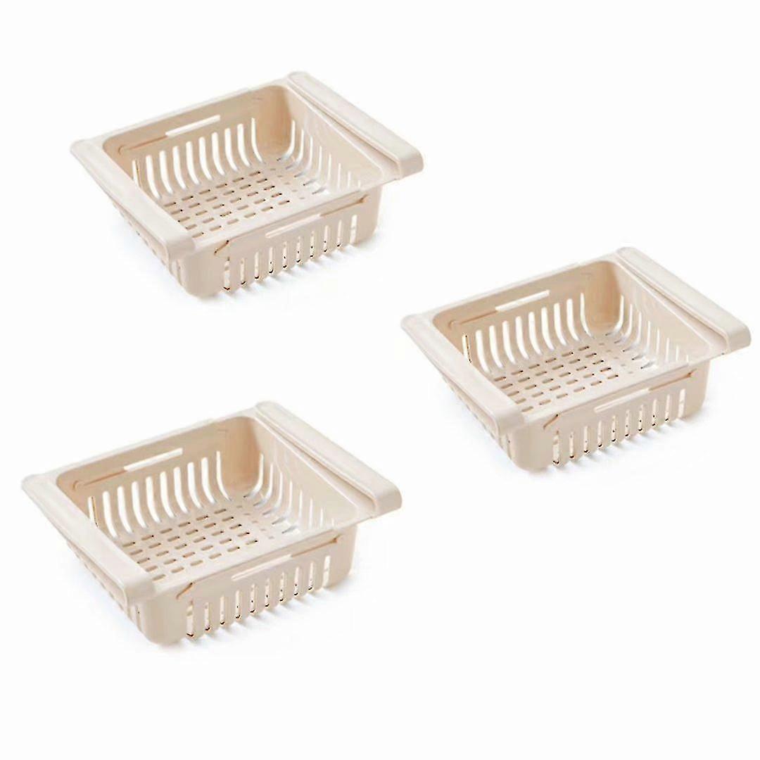 Refrigerator Sliding Storage Box Fridge Divider Layer Refrigerator Storage Fridge Divider Layer (3 Apricots)