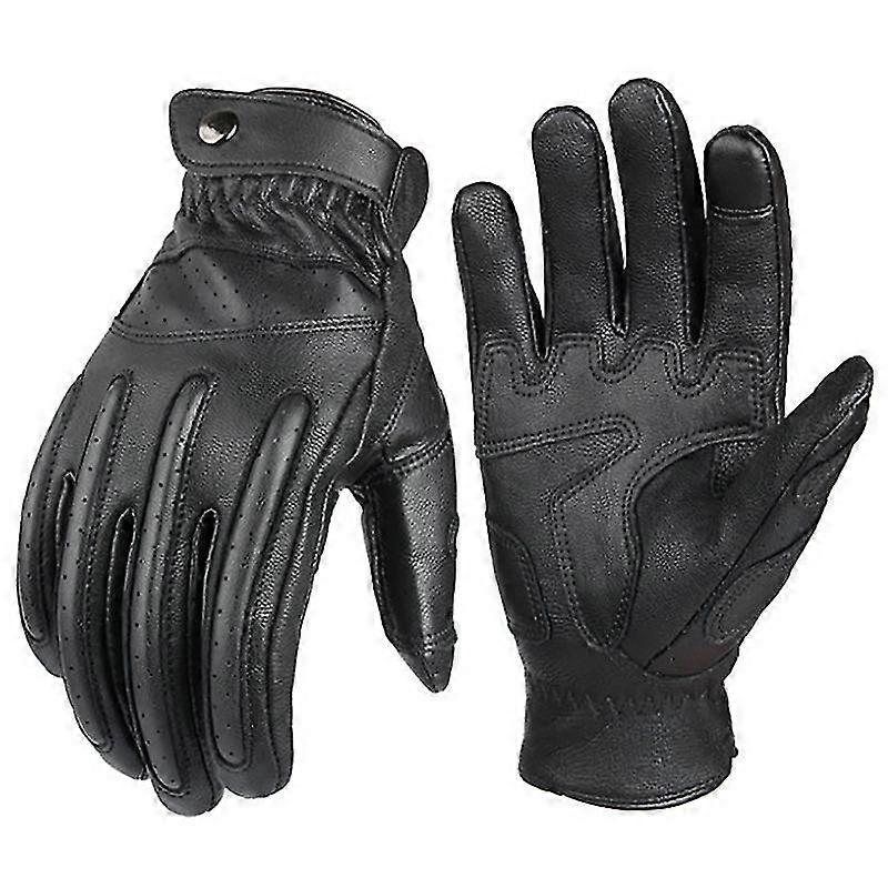 Men's full finger goatskin touch screen motorcycle gloves